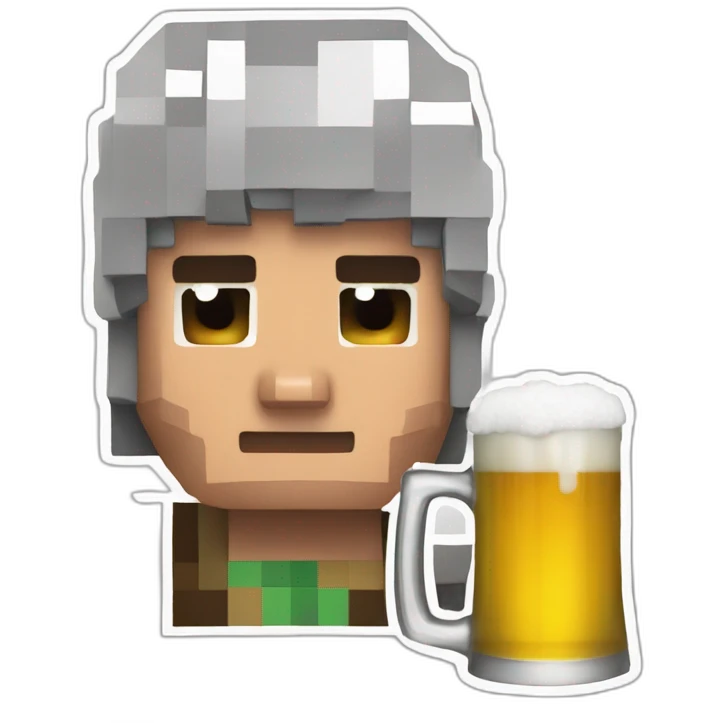 Steve minecraft who drink a beer  emoji