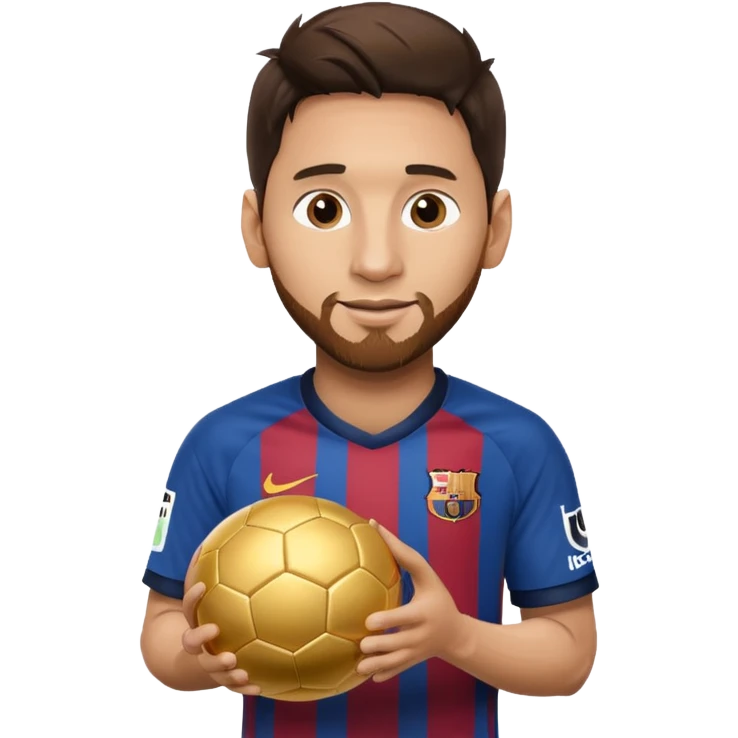 Messi con un balón de oro emoji