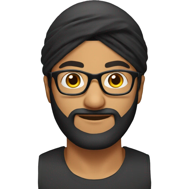 Punjabi man with glasses wearing a black durag emoji