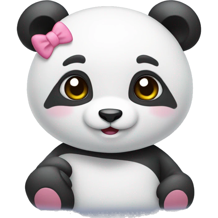 Un panda con hello kitty emoji