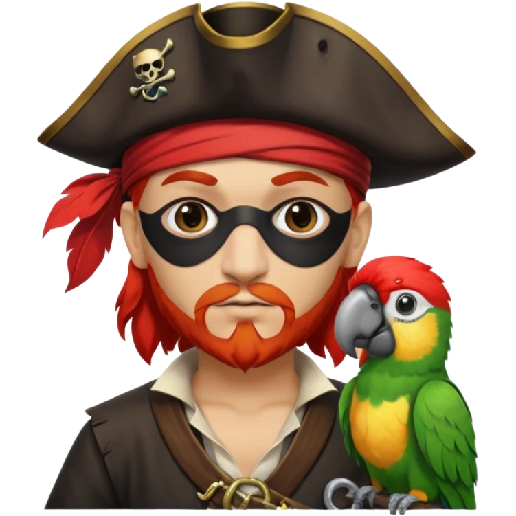 pirate with eye patch and parrot emoji