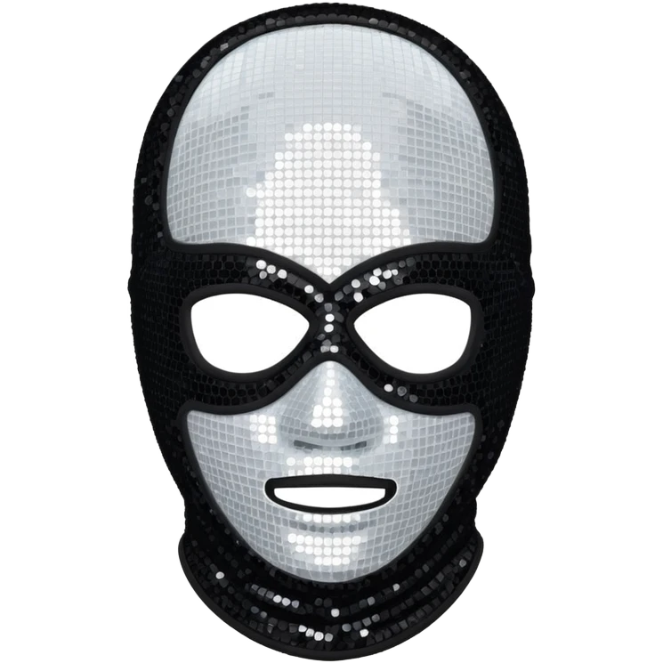 Sparkly ski mask emoji
