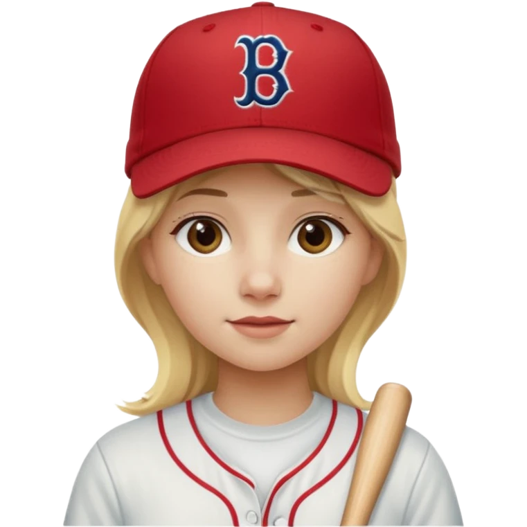 Blonde girl with Boston emoji