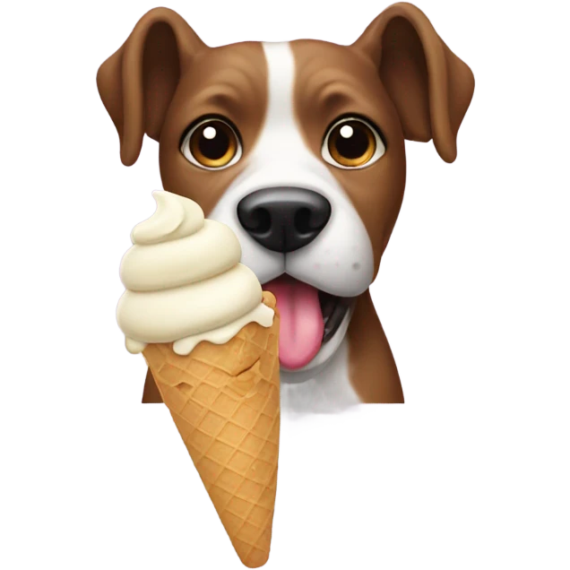 Dog eating ice cream  emoji