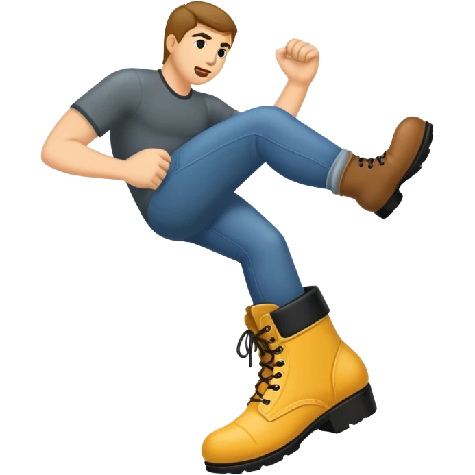 Boot kicking with a text "Get 2 Fuck" emoji
