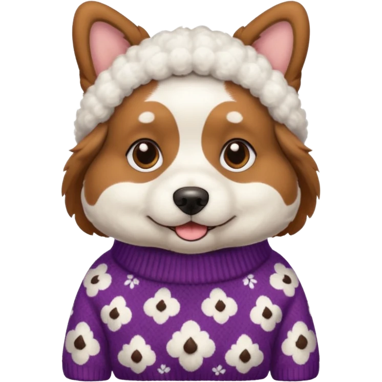 dog wearing grany emoji