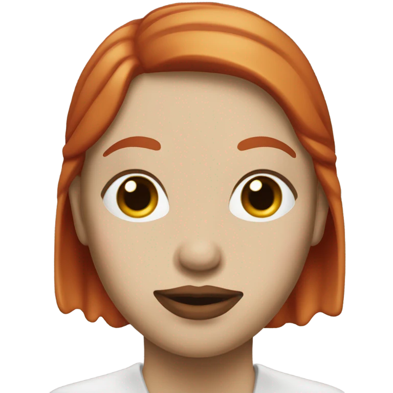 Red hair Lipstick Face covered in milk liquid emoji