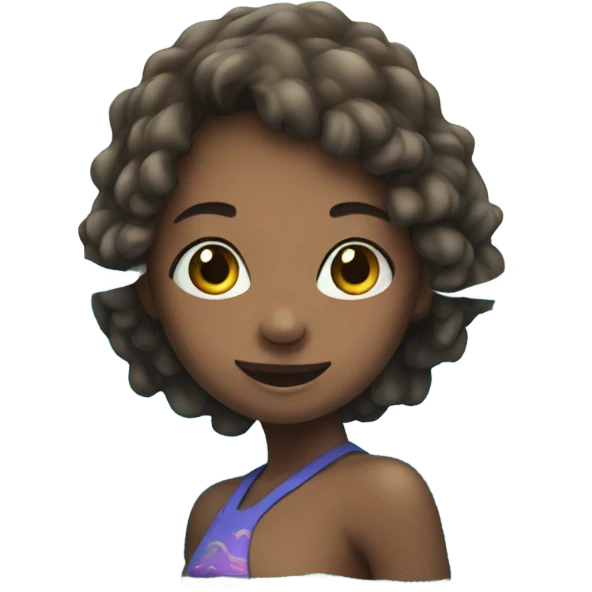 Girl swim in ocean emoji
