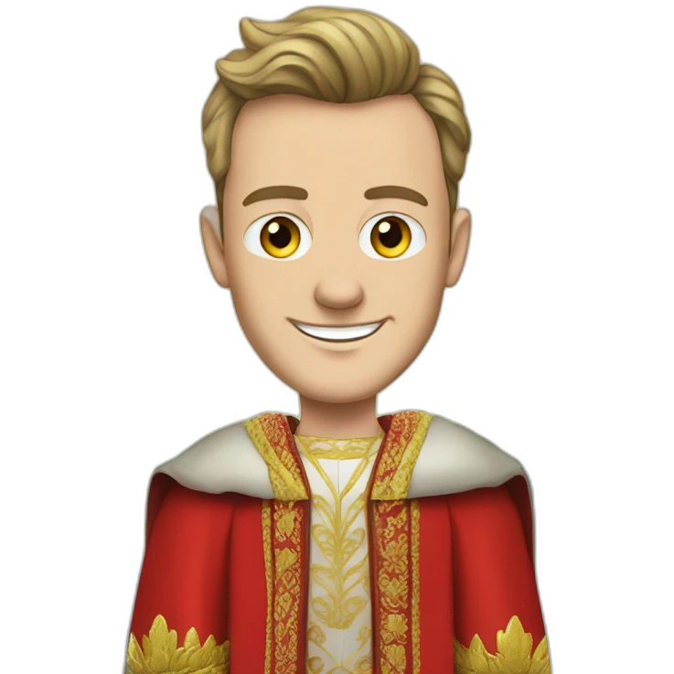 Jonathan Toews as a rainbow king with a royal robe on emoji