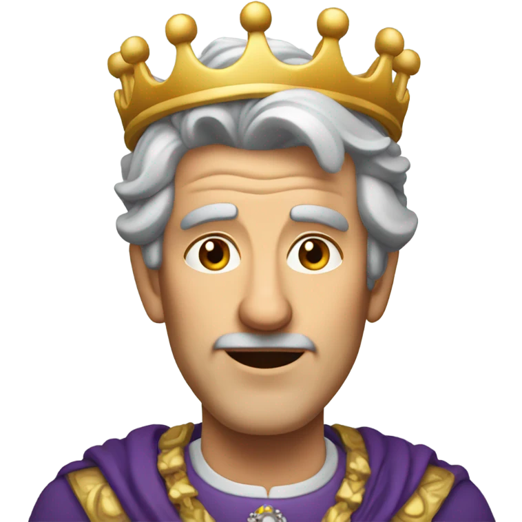 Grey hair guy with crown emoji