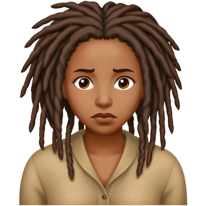 Black woman with locs frown emoji