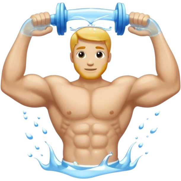 Single bicep made of water emoji