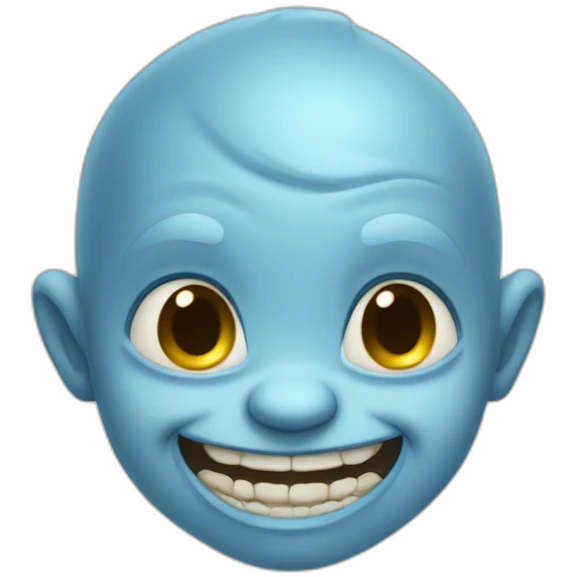 baby blue ogre smiling emoji