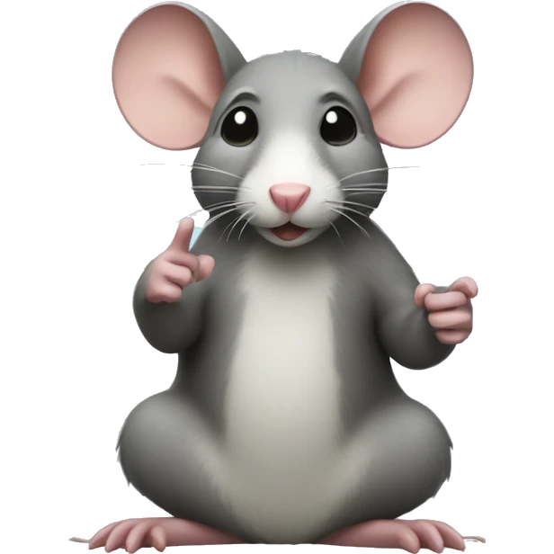 Rat with a peace sign emoji