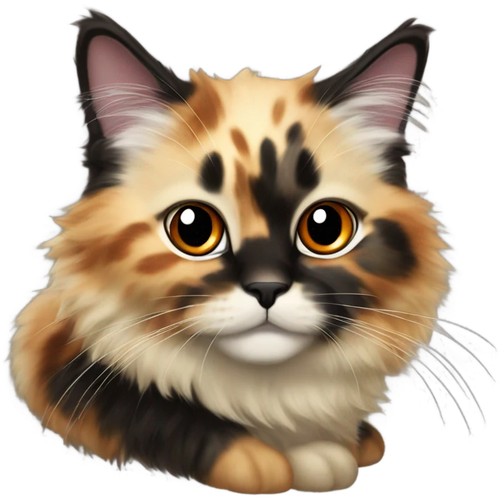 Furry tortoshell cat emoji