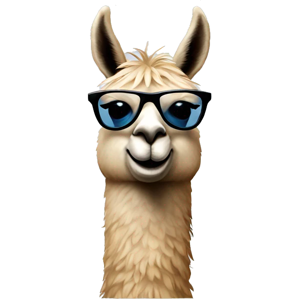 llama wearing shades with a smirk emoji