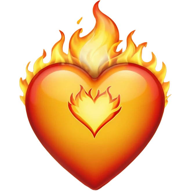 Объедини жëтое сердце 💛 и ❤‍🔥 emoji