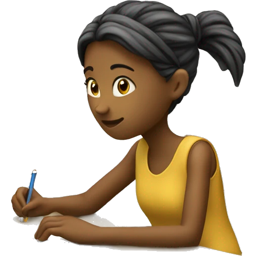 The girl is studying code of cemputer emoji