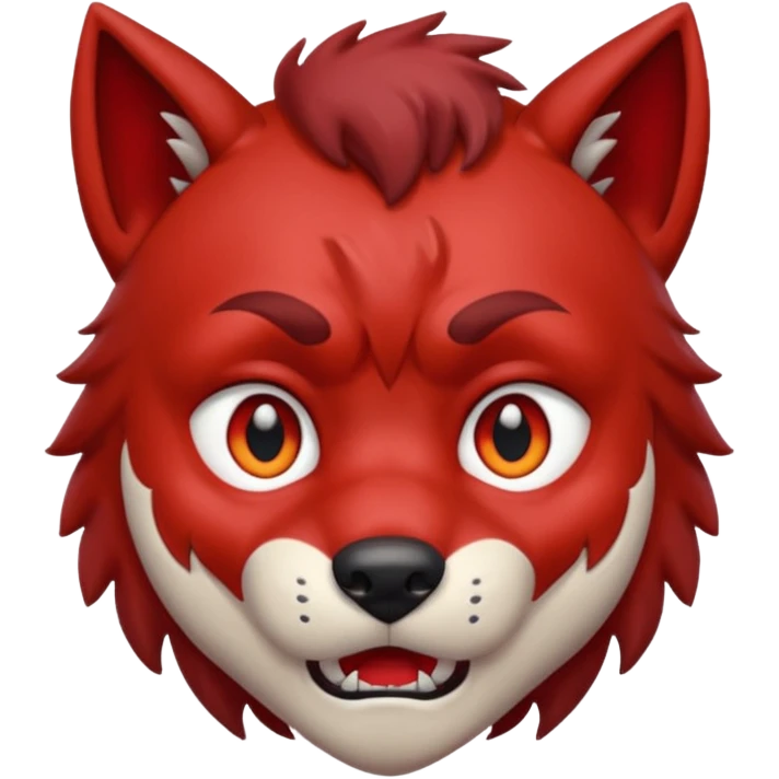 Wolf Boy Red Scared emoji