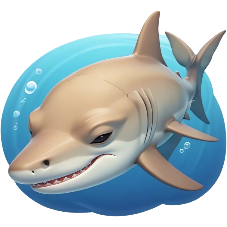 Meme-Worthy Cute Sleeping Hammerhead Shark Portrait Emoji, Head and body resting peacefully with a contented expression, showcasing its uniquely shaped hammerhead with closed, serene eyes and a relaxed, streamlined form, Simplified yet adorably endearing features, highly detailed, glowing with a soft, drowsy ocean light, high shine, relaxed and utterly lovable, stylized with an air of playful laziness, soft glowing outline, capturing the essence of a sleeping hammerhead that feels destined to become the next viral icon of adorable slumber! emoji