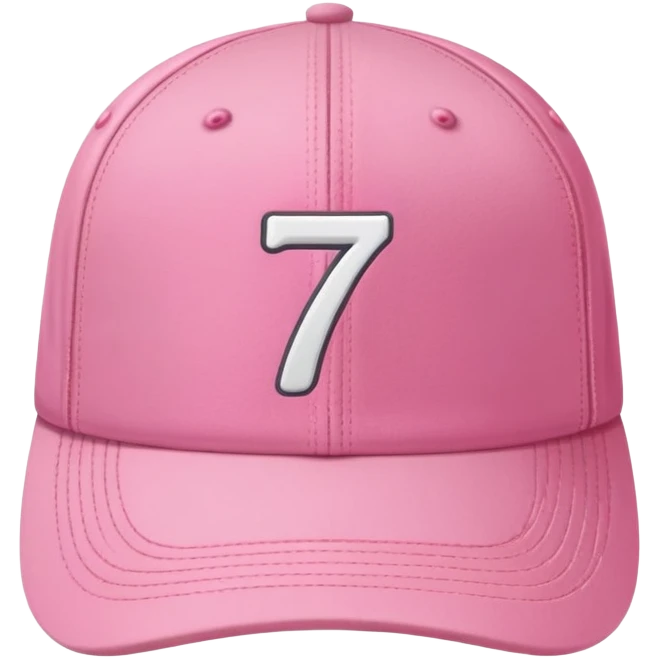 pink cap with number “7” on it emoji