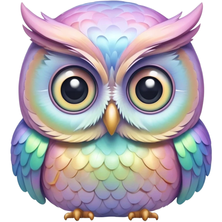Iridescent pastel owl  emoji