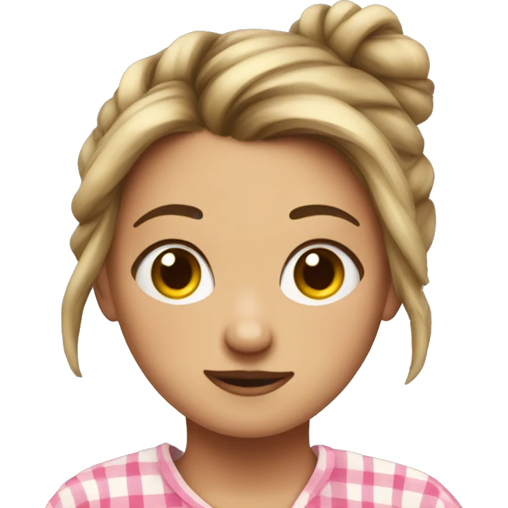 A girl with a messy bun and pyjamas  emoji