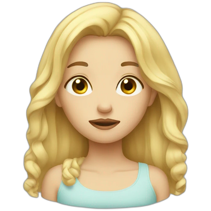 Tired blonde girl emoji