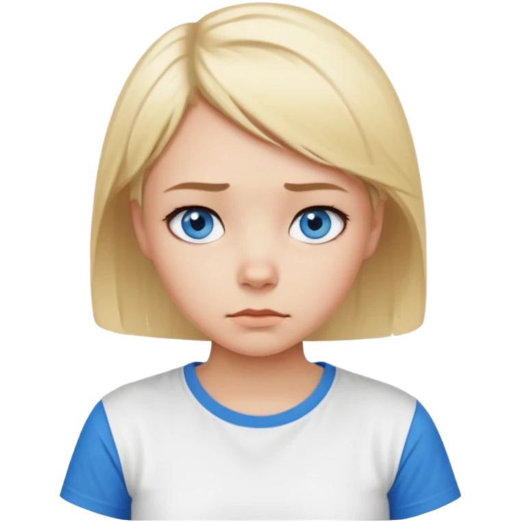 a girl blue eyes short blonde hair looking bored emoji