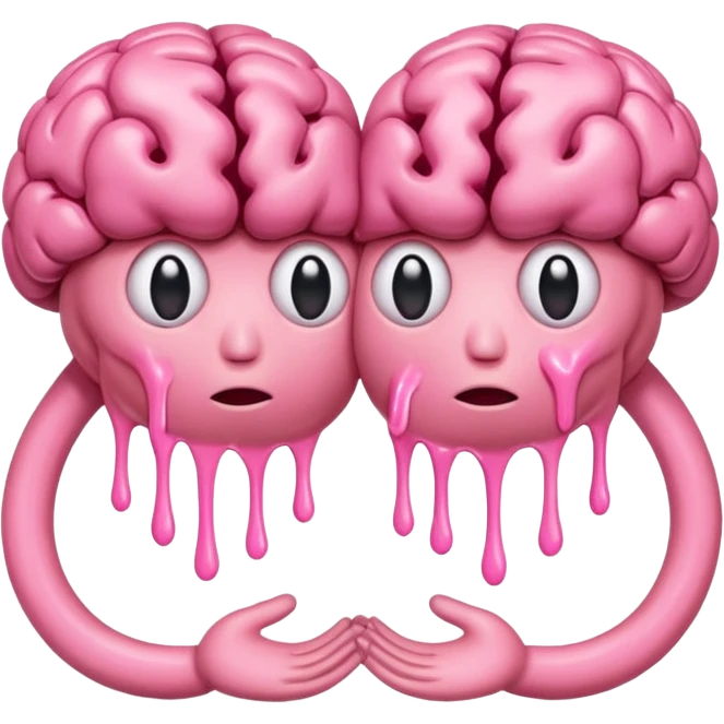 Two melting brains holding hands emoji