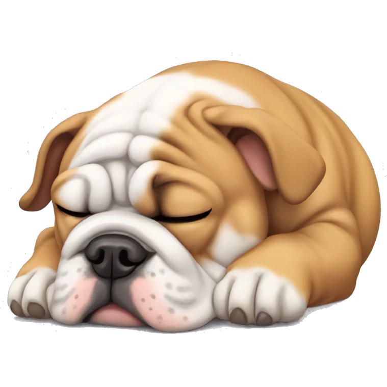English bulldog sleeping emoji