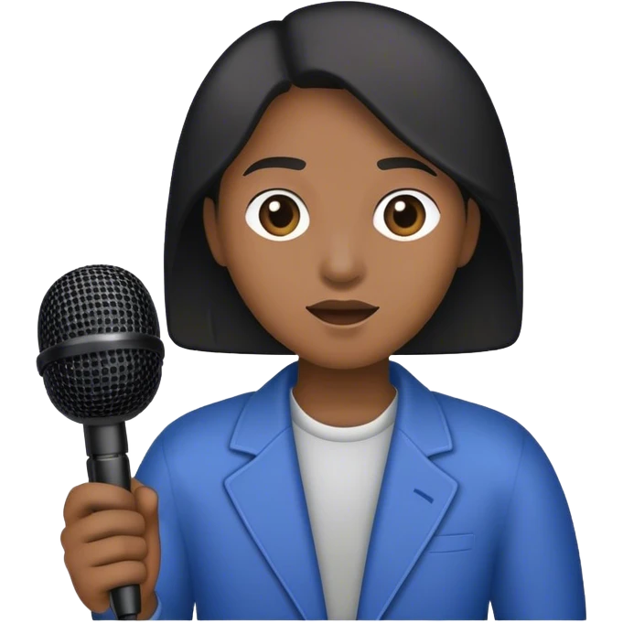 Holding microphone emoji