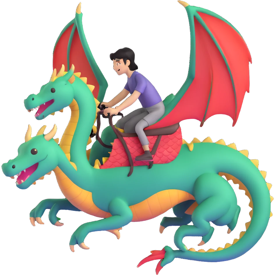 person riding a dragon emoji