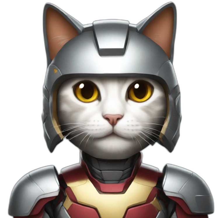 Cat with iron man armor emoji