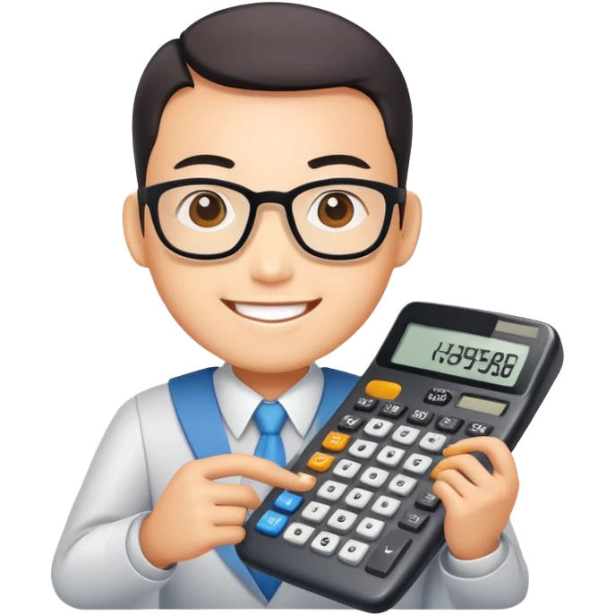 Calculator character with Chinese letters for Yi-Cheng Chen emoji
