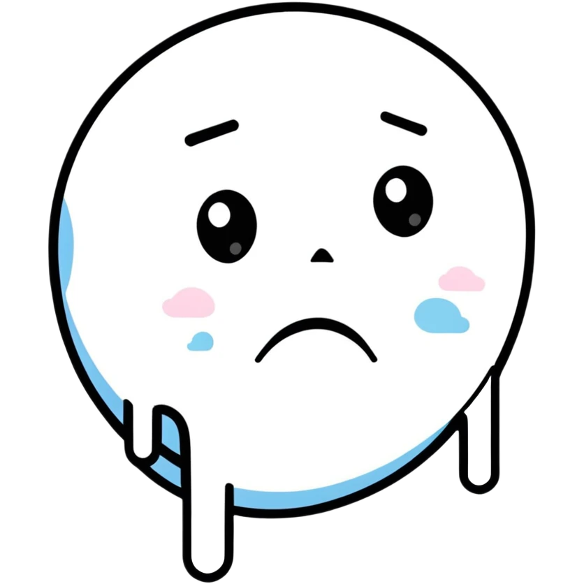 Sad crying face with tears streaming down emoji