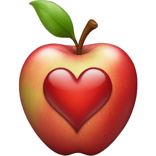 apple with heart emoji