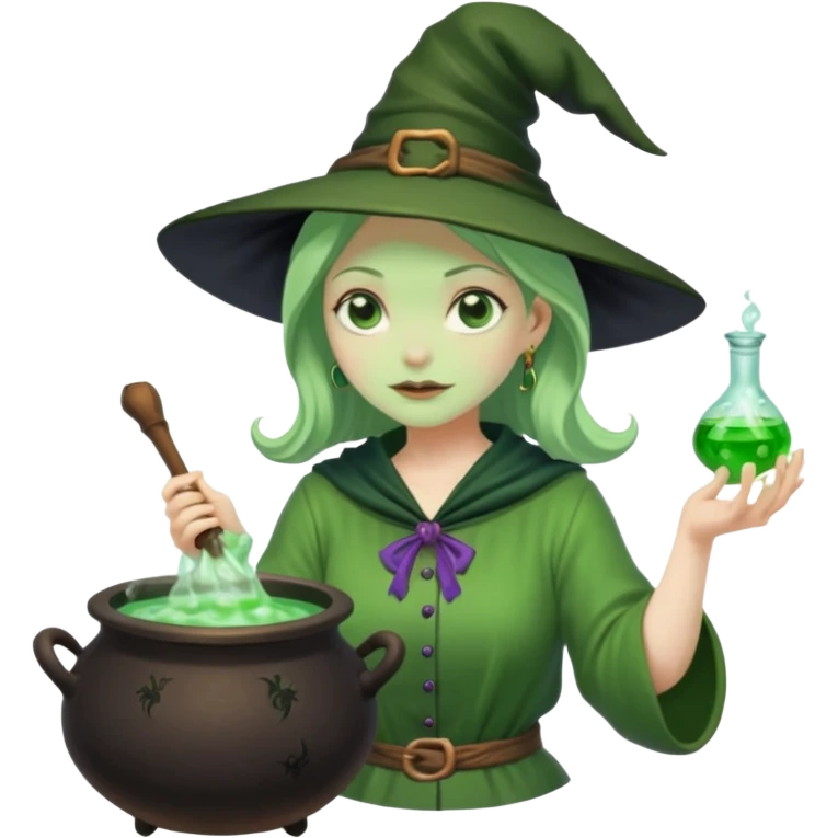 green witch cooking potion emoji