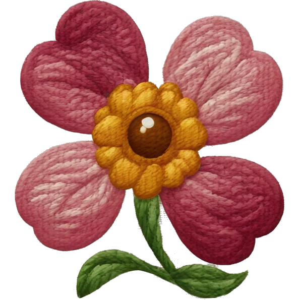Needlepoint canvas flower emoji