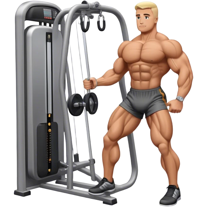 standing bodybuilder hip abduction cable machine exercise emoji