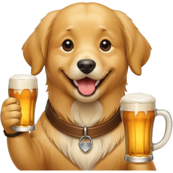 Dog with a beer emoji