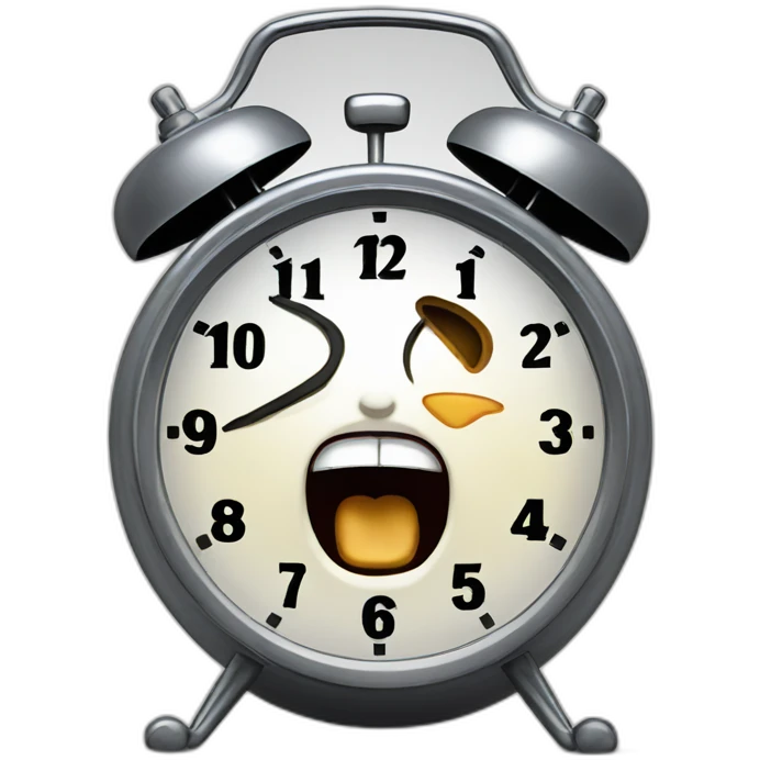 Screaming alarm clock emoji