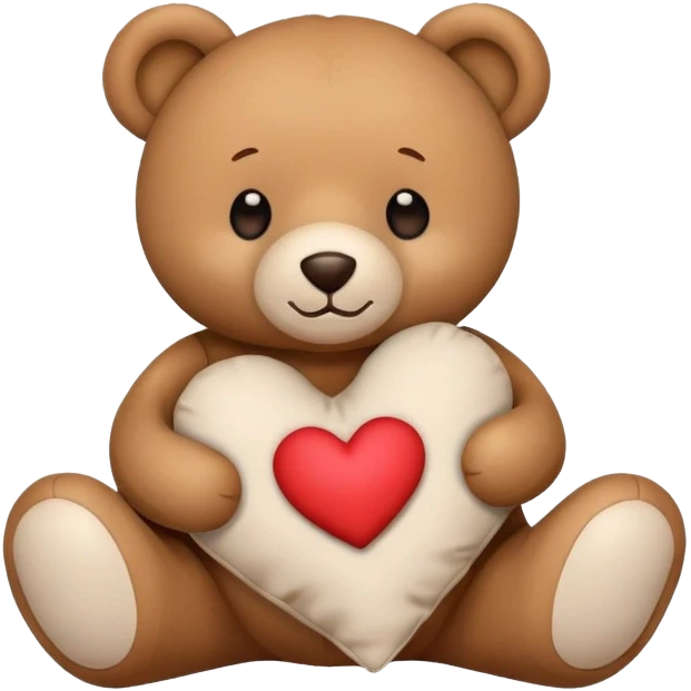 teddy with pillow heart emoji