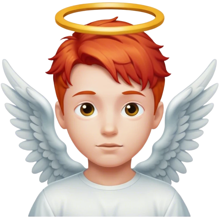 angel boy whit red hair and balance  emoji