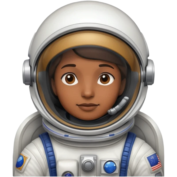 "- Phi hành gia, 
- Đầu đội mũ phi hành gia
- Da nâu
" emoji