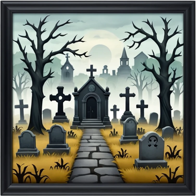 scary cemetery emoji