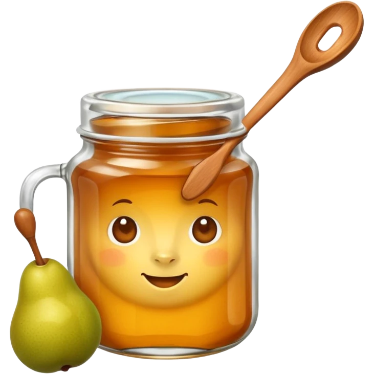 pear jam with a wooden spoon   emoji