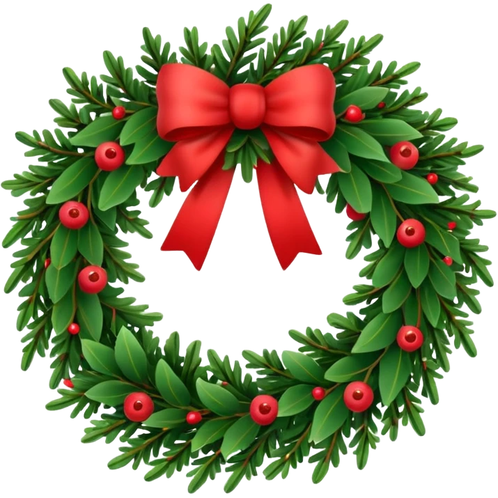 Christmas fir wreath emoji
