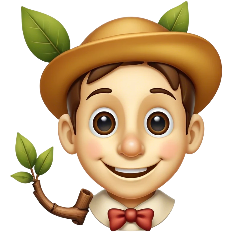 Pinnochio with a branch nose  emoji