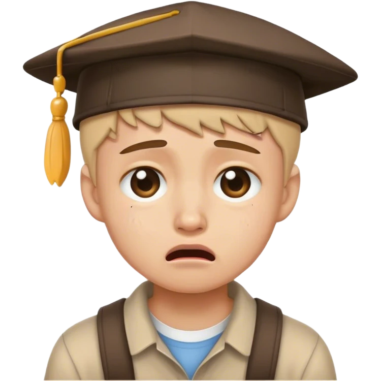 crying student hat emoji